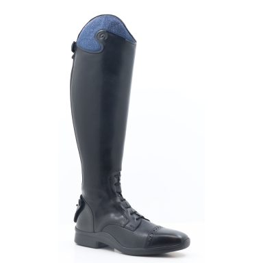 Chester Vilamoura boot in black leather with blue glitter top