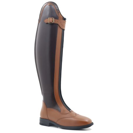 Chester Paris boot in brown and cognac leather with top strap only